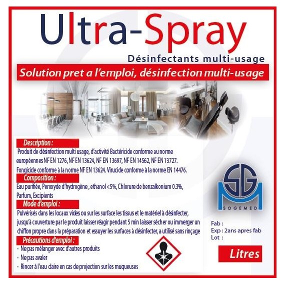 Désinfectant multi surfaces Ultra−Spray tunisie prix