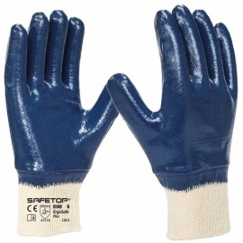 ERGOSAFE PLUS, gant entièrement enduit nitrile bleu sur coton - 4111X