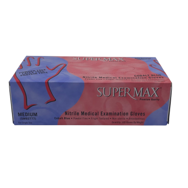 Gants jetables en nitrile bleu cobalt SUPERMAX – Tunisie prix Tunisie Sfax