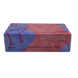 Gants jetables en nitrile bleu cobalt SUPERMAX – Boîte de 100