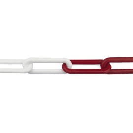 Chaine En Plastique Rouge/blanc 8mm (L=50m) De Chaînes En Plastique