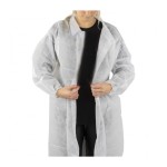 Blouse visiteur non tissé SS blanche sans poche - fermeture velcro Lot de 10 pièces prix Tunisie Sfax